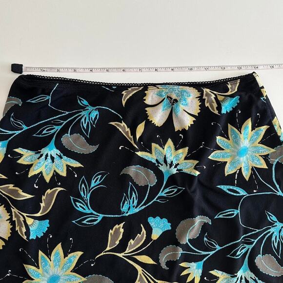 Vintage y2k black blue floral midi skirt - Picture 7 of 12